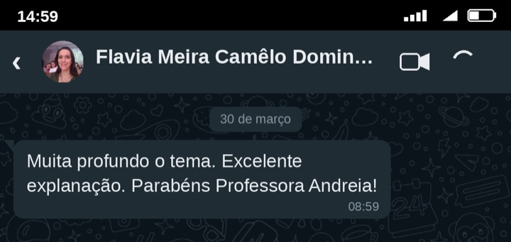 Depoimento de Flavia Meira Camelo Domingos