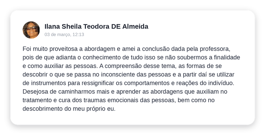 Depoimento de Ilana Sheila Teodora de Almeida