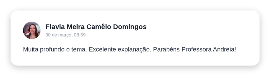 Depoimento de Flavia Meira Camêlo Domingos